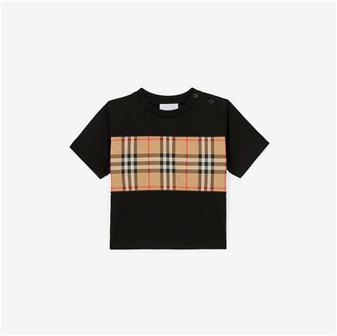 burberry vintage check panel cotton t-shirt|burberry nova check shirt.